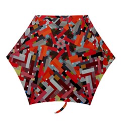 Maze Abstract Texture Rainbow Mini Folding Umbrellas by Dutashop