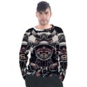 Samurai Oni Mask Men s Long Sleeve Raglan Tee View1