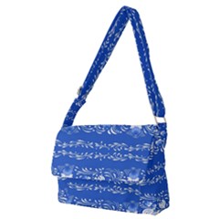 Blue Flowers Full Print Messenger Bag (m) by Eskimos