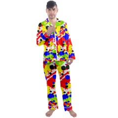 Colorfull Men s Long Sleeve Satin Pajamas Set by Saptagram