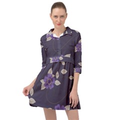 Purple Flowers Mini Skater Shirt Dress by goljakoff