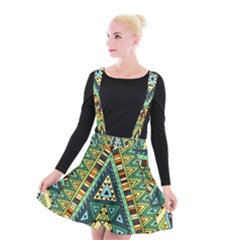 Native Mandala Suspender Skater Skirt by goljakoff