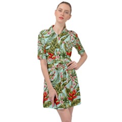 Spring Flora Belted Shirt Dress by goljakoff