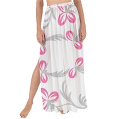 Pink Folk Flowers Maxi Chiffon Tie-up Sarong by Eskimos