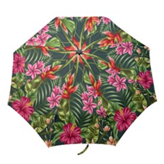 Tropic Flowers Folding Umbrellas by goljakoff