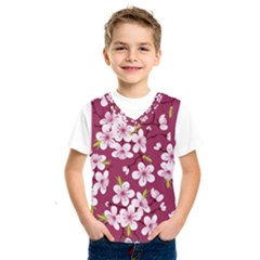 Cherry Blossom Kids  Basketball Tank Top by goljakoff