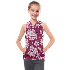 Cherry Blossom Kids  Sleeveless Hoodie by goljakoff