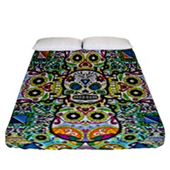 Sugar Skulls Pattern Fitted Sheet (california King Size) by ExtraAwesomeSauce