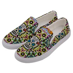 Sugar Skulls Pattern Men s Canvas Slip Ons by ExtraAwesomeSauce