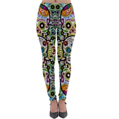 Sugar Skulls Pattern Lightweight Velour Leggings by ExtraAwesomeSauce