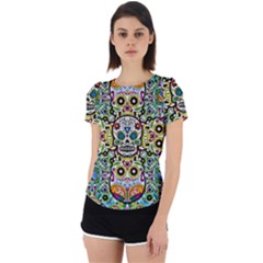 Sugar Skulls Pattern Back Cut Out Sport Tee by ExtraAwesomeSauce