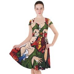 Geisha Cap Sleeve Midi Dress by UniqueandCustomGifts