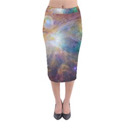 Colorful Galaxy Velvet Midi Pencil Skirt by ExtraGoodSauce