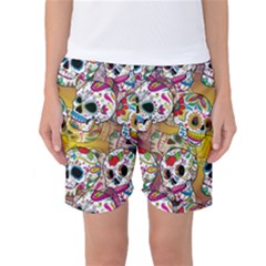 Sugar Skulls Women s Basketball Shorts by ExtraGoodSauce