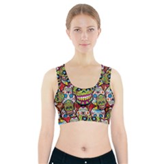 Sugar Skulls Sports Bra With Pocket by ExtraGoodSauce