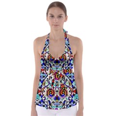 Sugar Skull Pattern 2 Babydoll Tankini Top by ExtraGoodSauce