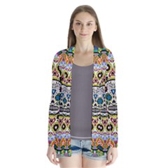 Sugar Skulls Pattern Drape Collar Cardigan by ExtraAwesomeSauce