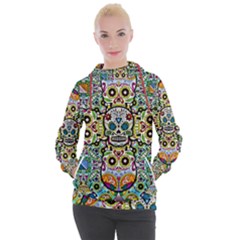 Sugar Skulls Pattern Women s Hooded Pullover by ExtraGoodSauce