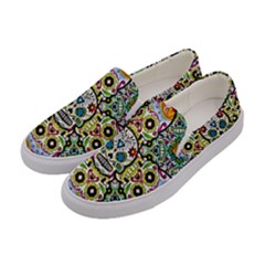 Sugar Skulls Pattern Women s Canvas Slip Ons by ExtraAwesomeSauce