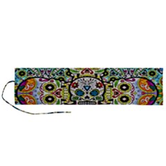 Sugar Skulls Pattern Roll Up Canvas Pencil Holder (l) by ExtraAwesomeSauce