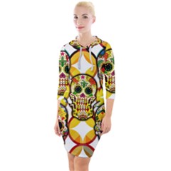 Sugar Skulls Quarter Sleeve Hood Bodycon Dress by ExtraAwesomeSauce