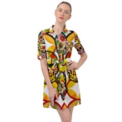 Sugar Skulls Belted Shirt Dress by ExtraGoodSauce