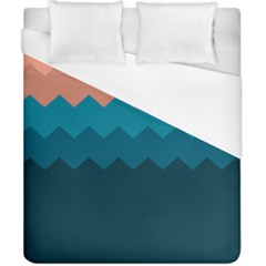 Flat Ocean Waves Palette Duvet Cover (california King Size) by goljakoff