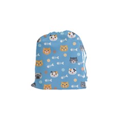 Cute Cat Pattern Drawstring Pouch (small)