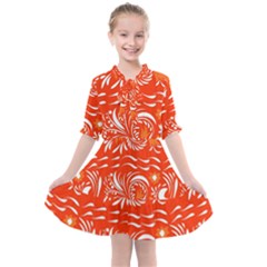 White Leaves Kids  All Frills Chiffon Dress by Eskimos