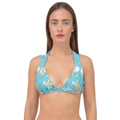 Floral Pattern Double Strap Halter Bikini Top by ExtraGoodSauce