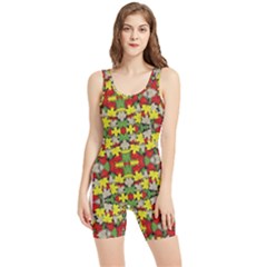 Leaves Pattern Women s Wrestling Singlet by ExtraGoodSauce