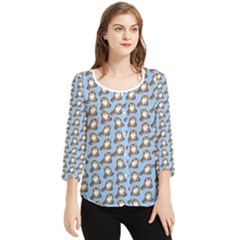 Cats Catty Chiffon Quarter Sleeve Blouse