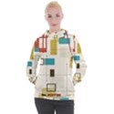 Retro Pattern Vintage Women s Hooded Pullover View1