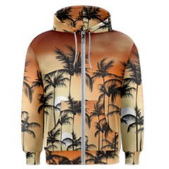 Sunset Palm Trees Beach Summer Men s Zipper Hoodie by ExtraGoodSauce