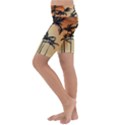 Sunset Palm Trees Beach Summer Kids  Lightweight Velour Cropped Yoga Leggings View2