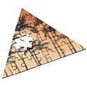 Sunset Palm Trees Beach Summer Wooden Puzzle Triangle View3