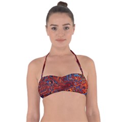 Phoenix In The Rain Abstract Pattern Halter Bandeau Bikini Top