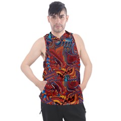 Phoenix Rising Colorful Abstract Art Men s Sleeveless Hoodie by CrypticFragmentsDesign