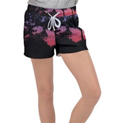 Sunset Landscape High Contrast Photo Velour Lounge Shorts by dflcprintsclothing