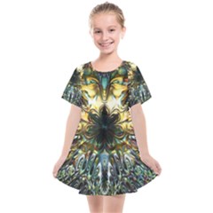 Multicolor Floral Art Copper Patina  Kids  Smock Dress by CrypticFragmentsDesign