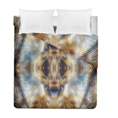 Retro Hippie Vibe Psychedelic Silver Duvet Cover Double Side (full/ Double Size) by CrypticFragmentsDesign