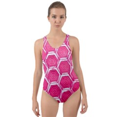 Hexagon Windows Cut-out Back One Piece Swimsuit by essentialimage365