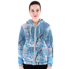 Crystal Blue Tree Women s Zipper Hoodie by icarusismartdesigns