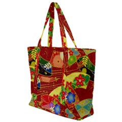 Floral Abstract Zip Up Canvas Bag by icarusismartdesigns