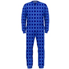 Basket Weave Basket Pattern Blue Onepiece Jumpsuit (men)  by Dutashop