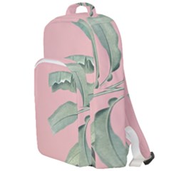 Banana Leaf On Pink Double Compartment Backpack by goljakoff