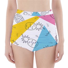 Pineapples Pop Art High-waisted Bikini Bottoms by goljakoff