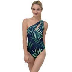 Green Leaves To One Side Swimsuit by goljakoff