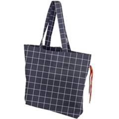 Gray Plaid Drawstring Tote Bag by goljakoff