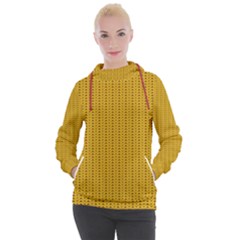Yellow Knitted Pattern Women s Hooded Pullover by goljakoff